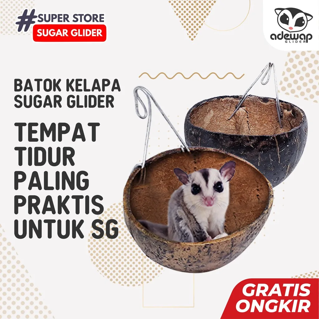 ADEWAP GLIDER Sleeping Pouch Tempat Tidur Batok Kelapa Sugar Glider - 1
