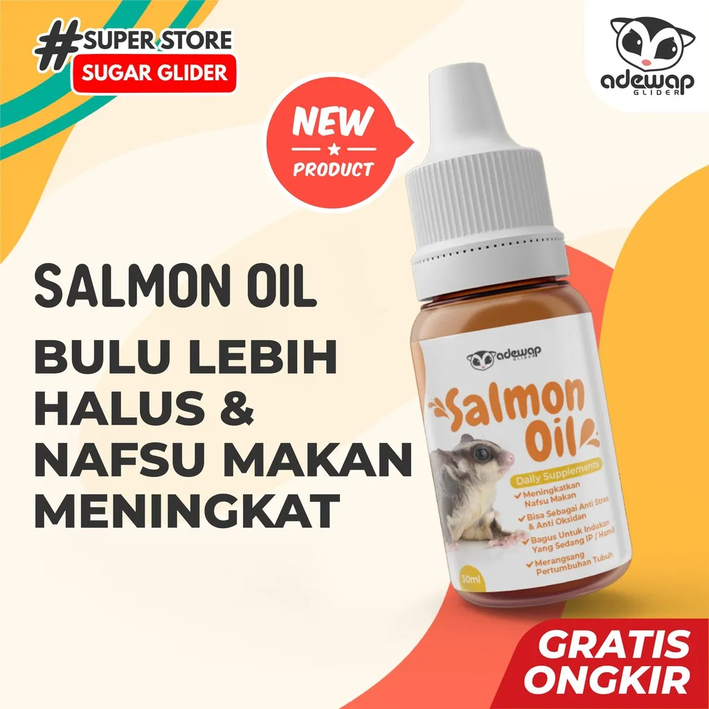 ADEWAP GLIDER Minyak Ikan Salmon Omega 3 Suplemen Vitamin Sugar Glider - 30ml - 1