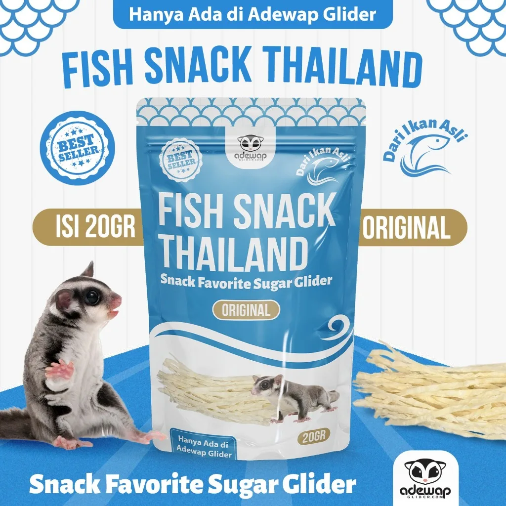 ADEWAP GLIDER Fish Snack Thailand Cemilan Snack Sugar Glider - 1