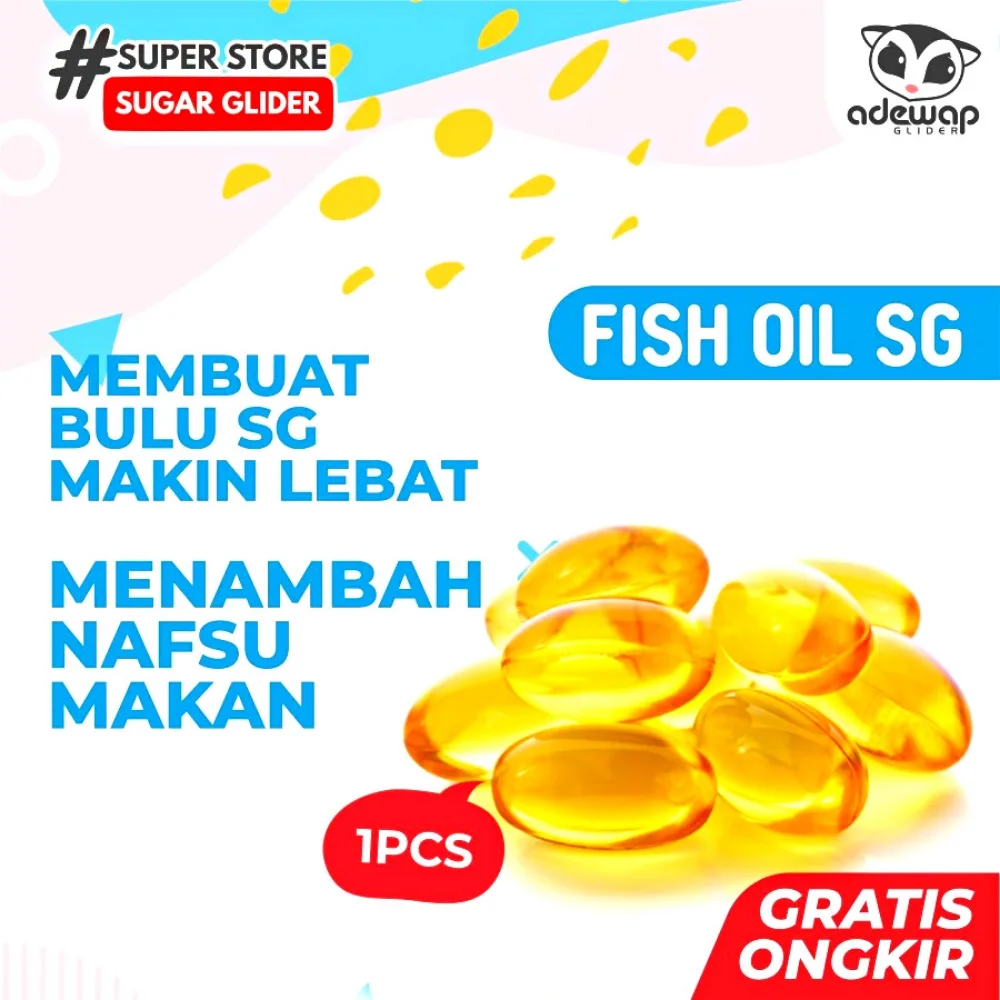 ADEWAP GLIDER Fish Oil Sugar Glider Minyak Ikan Nutrisi Vitamin Perawatan Bulu Hewan Sugar Glider - 1