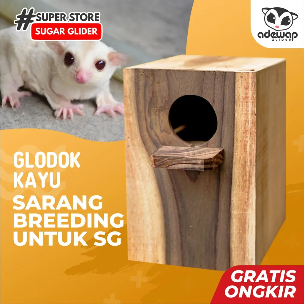 ADEWAP GLIDER Glodok Kayu Tempat Sembunyi Sugar Glider - 1