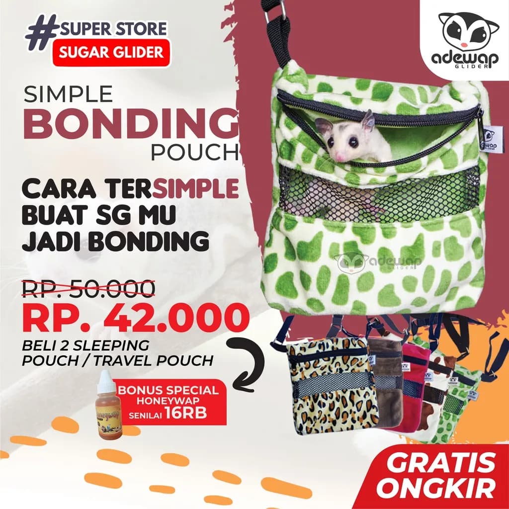 ADEWAP GLIDER Tas Bonding Pouch Travel Pouch Sugar Glider - 1