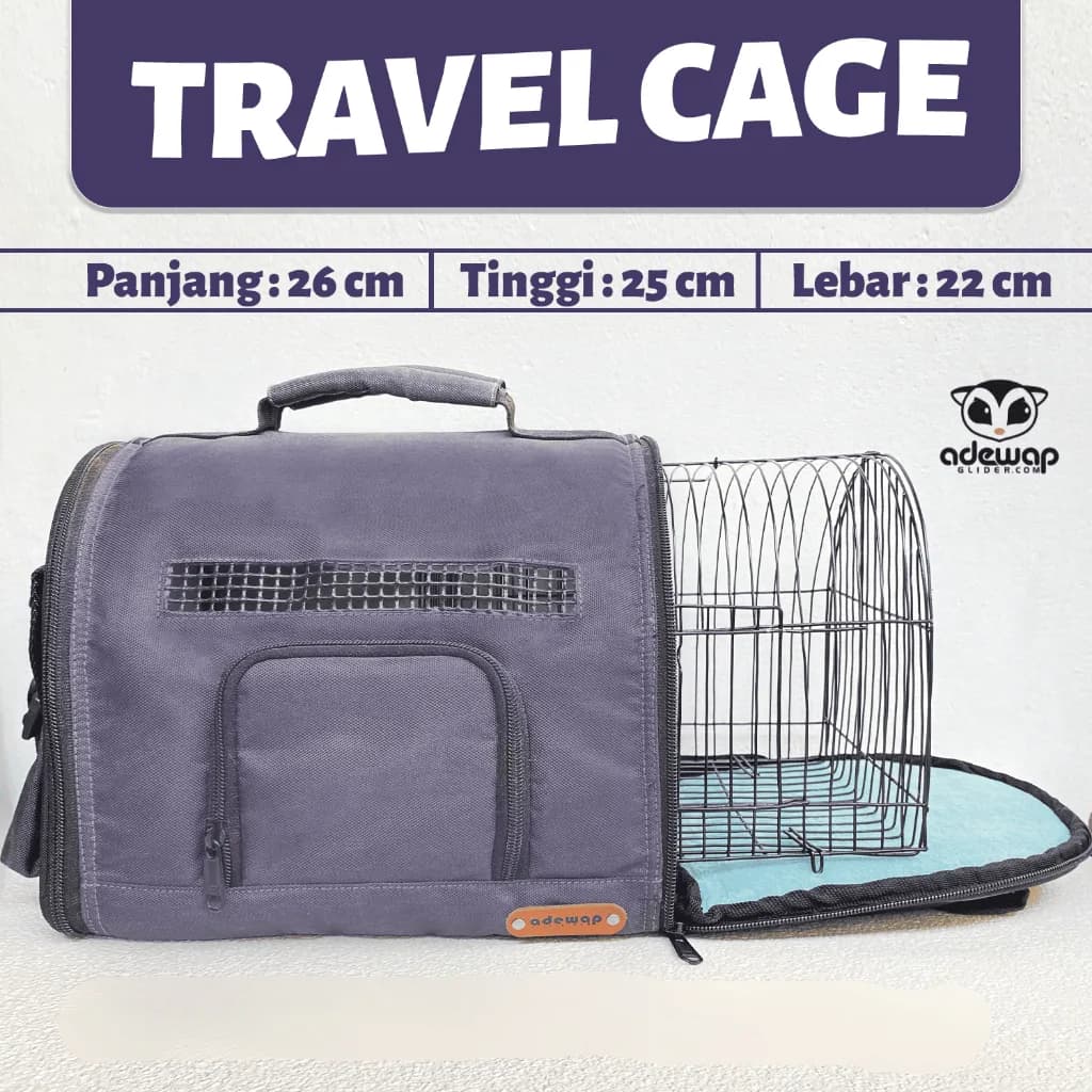 ADEWAP GLIDER Travel Cage Curve For Sugar Glider - Tidak Termasuk Kandang Kecil - 1