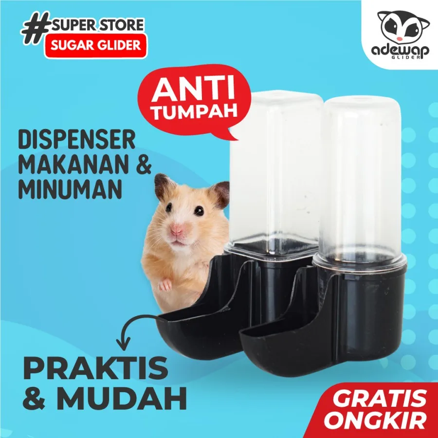 Dispenser Tempat Minum / Makan Hewan Sugar Glider Praktis / water Dish SG Burung Tupai Hamster - 1