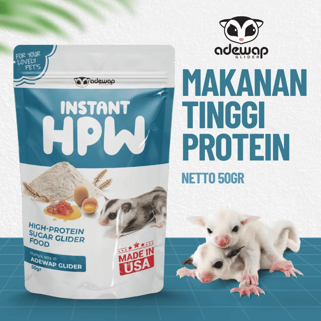 ADEWAP GLIDER HPW Instan Sugar Glider Campuran Nutrisi High Protein Wombaroo - 50Gr - 1