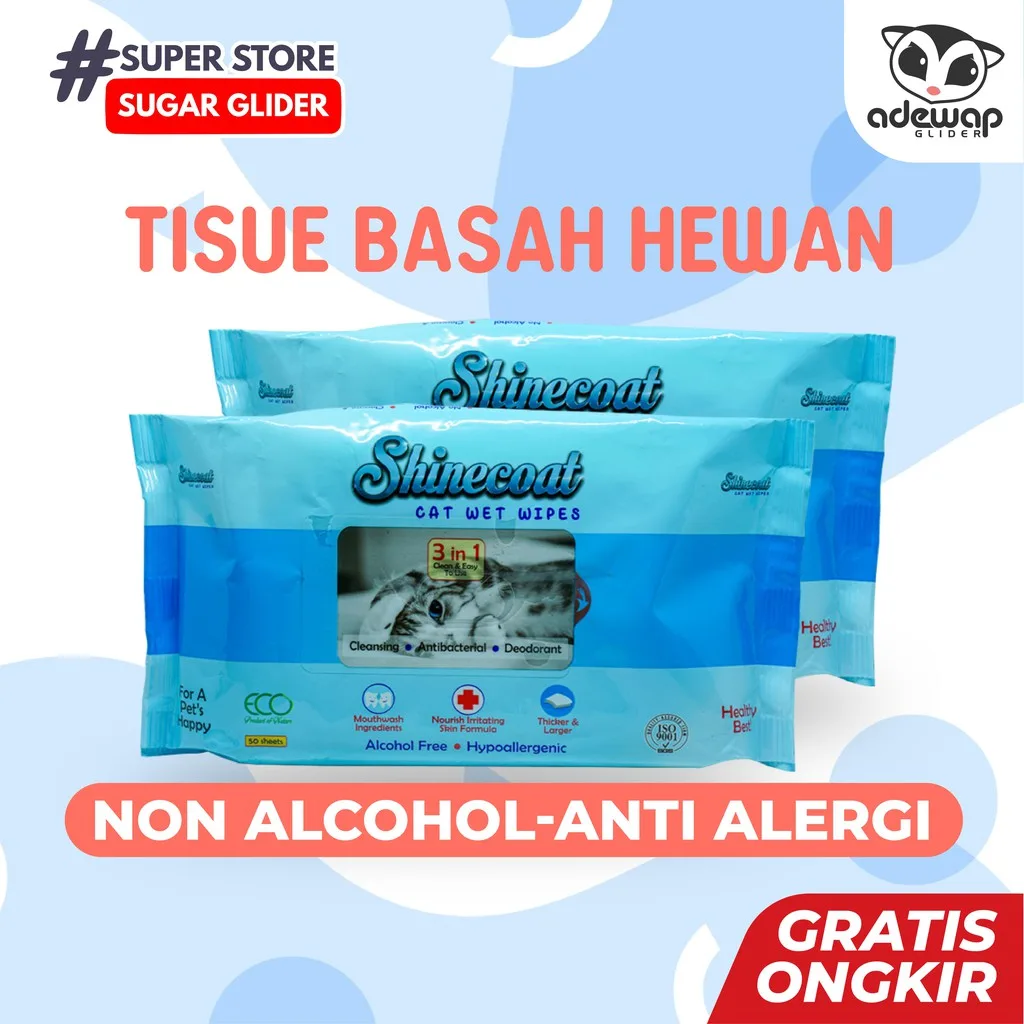 ADEWAP GLIDER Shinecoat Tisue Basah Hewan Peliharaan Sugar Glider - 1