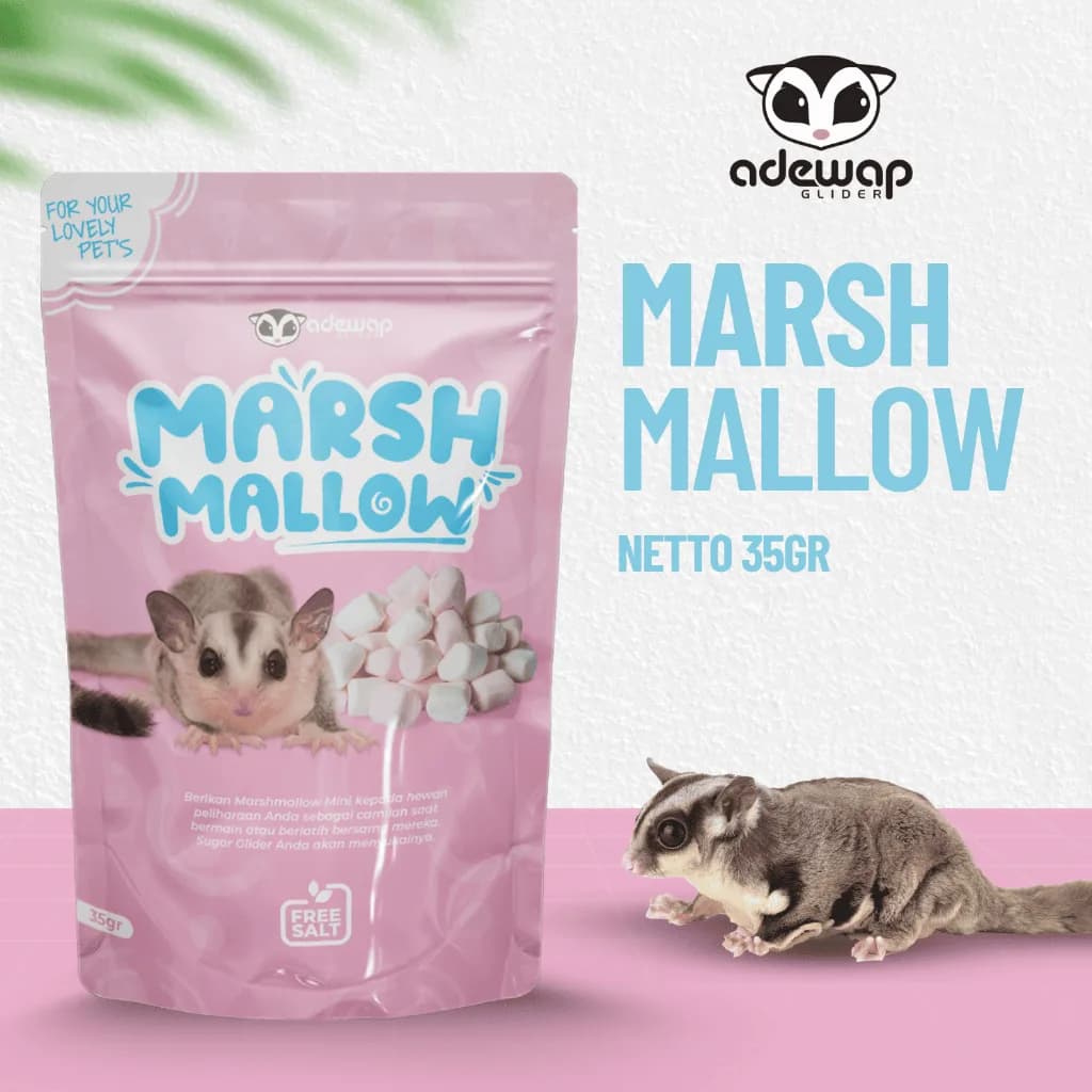 ADEWAP GLIDER Mini Marshmallow Snack Sugar Glider Snack Camilan Sugar Glider - 35gr - 1