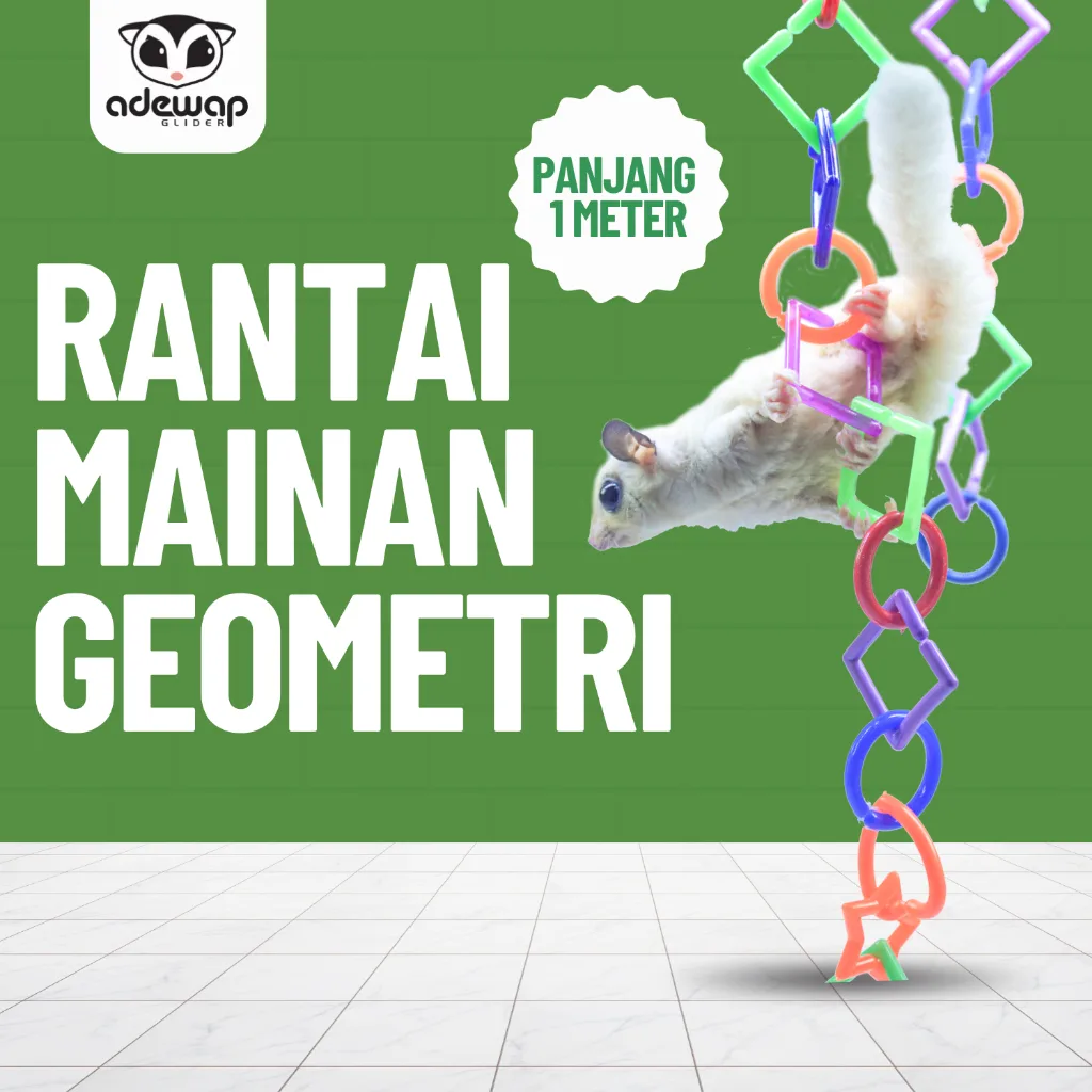 ADEWAP GLIDER Rantai Mainan Plastik Geometri Aksesoris Kandang Sugar Glider - 1
