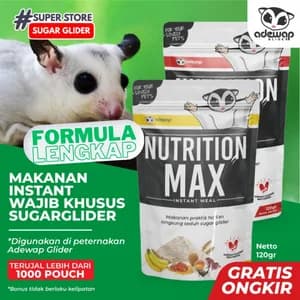 ADEWAP GLIDER Nutrition Max Makanan Bubur Sugar Glider Premix Protein Kalsium HPW Daily Meal Harian - 1