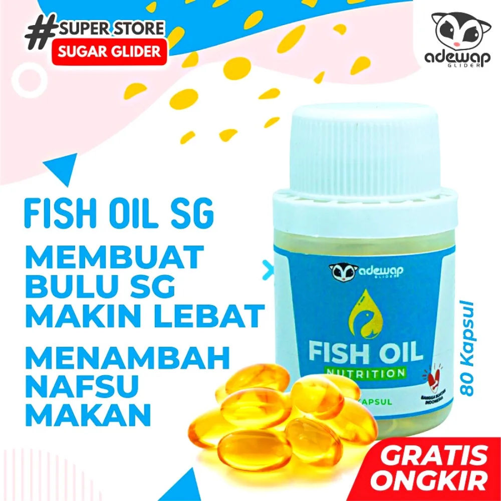ADEWAP GLIDER Fish Oil Minyak Ikan Sugar Glider Isi 80 Kapsul - 1