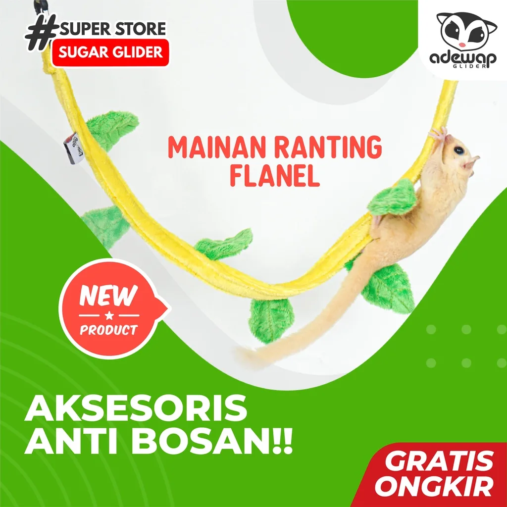 ADEWAP GLIDER Leaf Climbing Panjatan Flanel Sugar Glider - 1