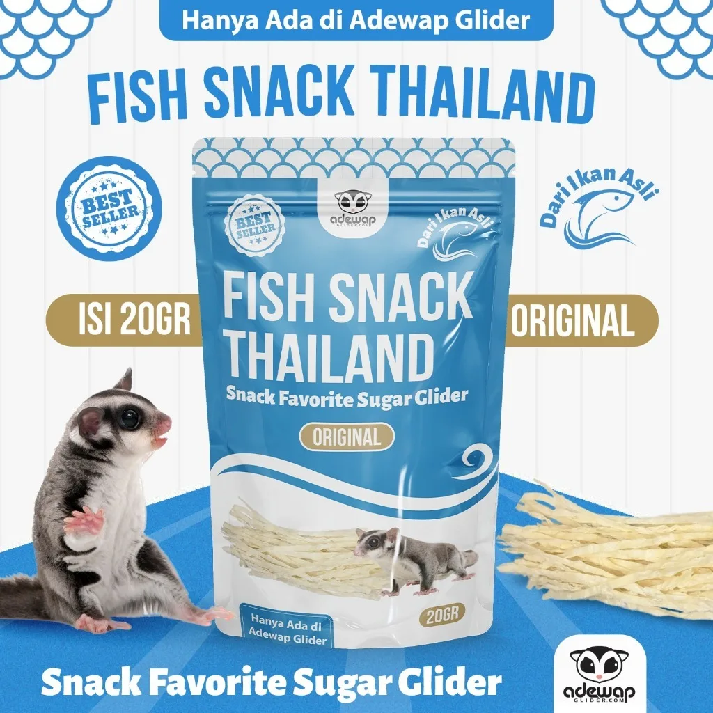 ADEWAP GLIDER Fish Snack Thailand Camilan Snackl Sugar Glider - 1