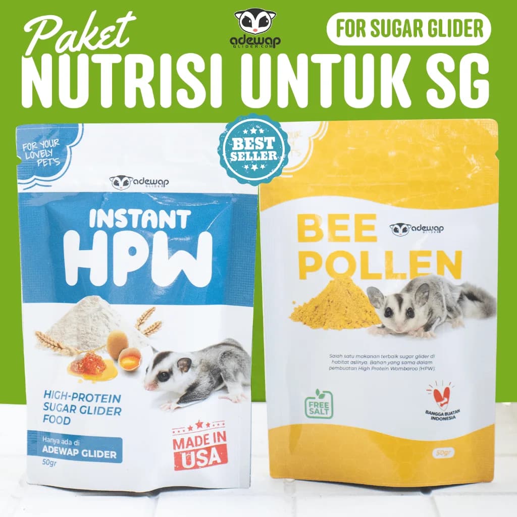 ADEWAP GLIDER Paket Hemat 2 Nutrisi Protein Wajib Sugar Glider - 1