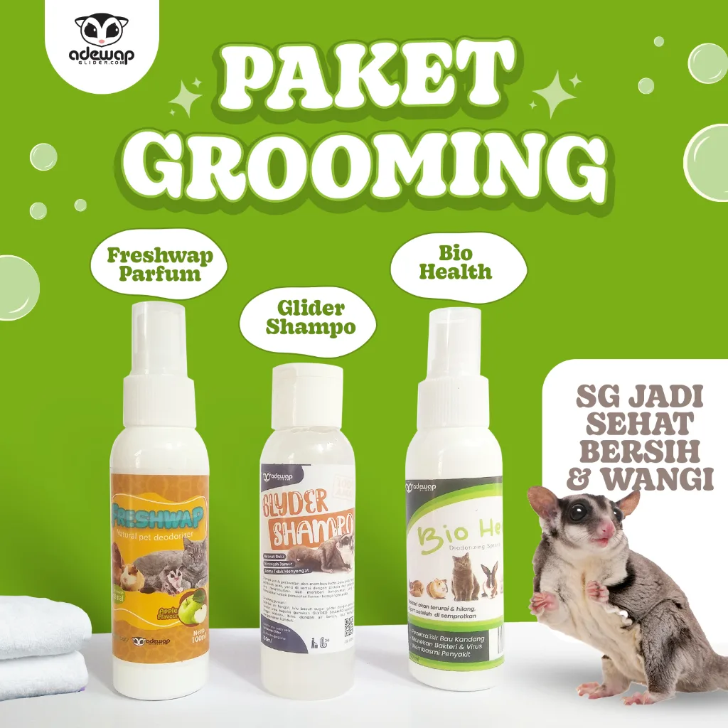 ADEWAP GLIDER Paket Grooming Sugar Glider : Shampoo Perfume & Disinfektan Kandang - 1