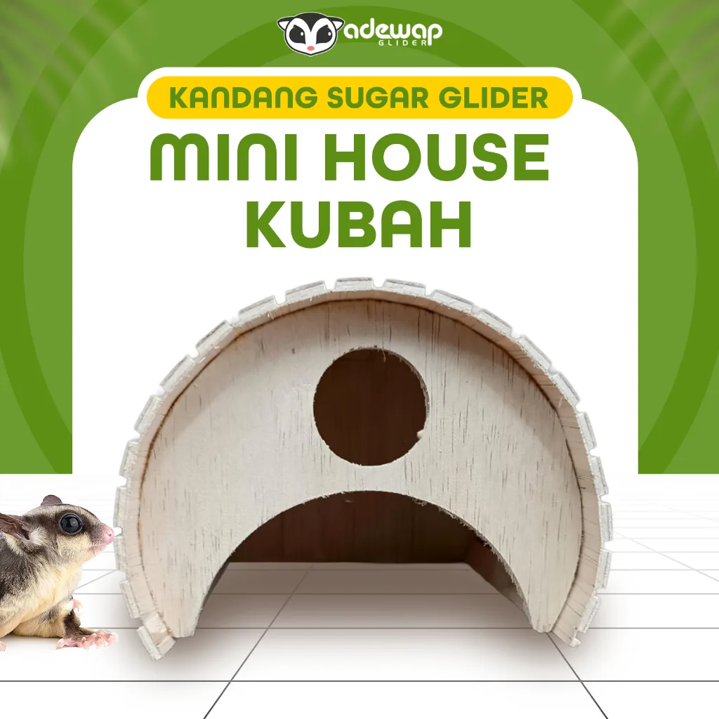 ADEWAP GLIDER Mini House Rumah Sugar Glider Bentuk Kubah Tempat Bersembunyi Bermain Sugar Glider Hamster - 1