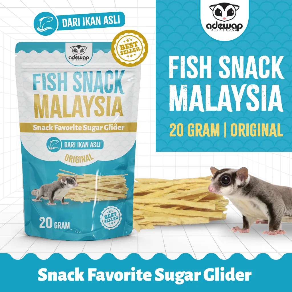 ADEWAP GLIDER Fish Snack Malaysia Camilan Protein Sugar Glider 20Gr - 1