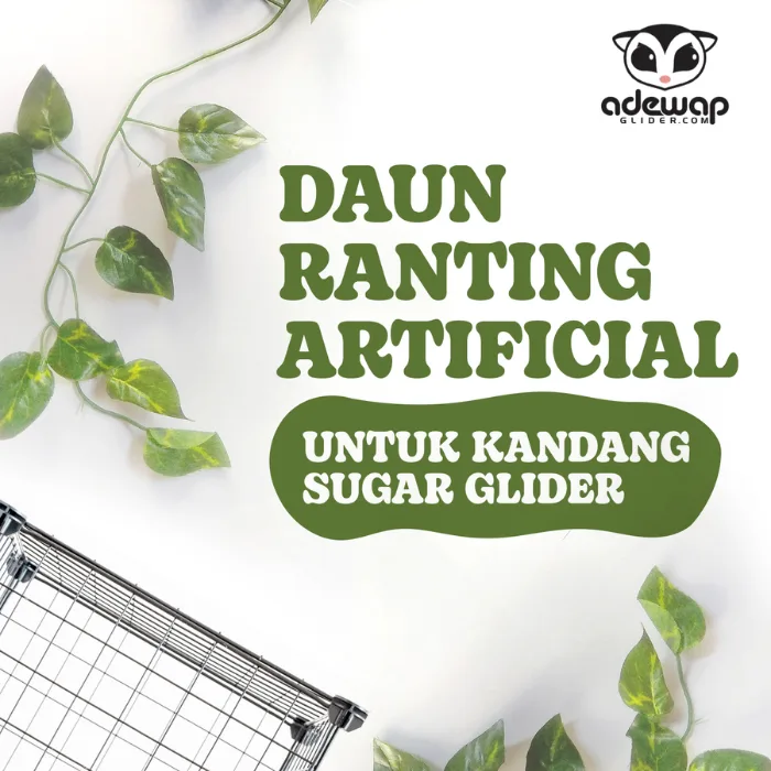 ADEWAP GLIDER Daun Ranting Articifial Sri Gading Hiasan Kandang Sugar Glider - 1
