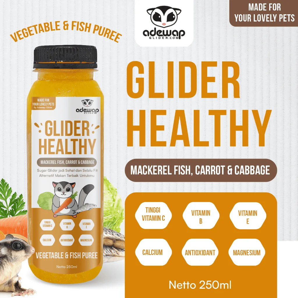ADEWAP GLIDER Healthy Vegetable & Fish Puree : Mackerel Fish Carrot Cabbage - 250ml - 1