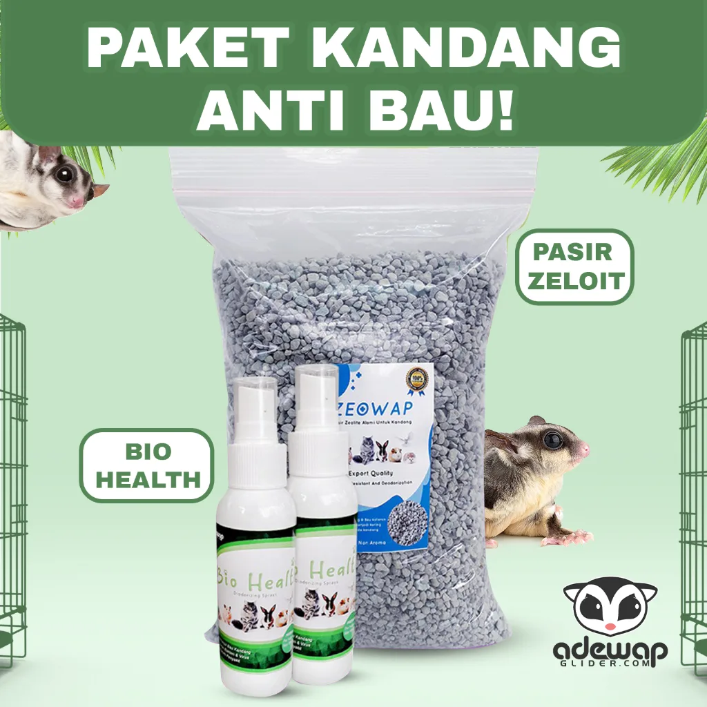 ADEWAP GLIDER Paket Hemat Perawatan Kebersihan Kandang Hewan Peliharaan Sugar Glider - 1