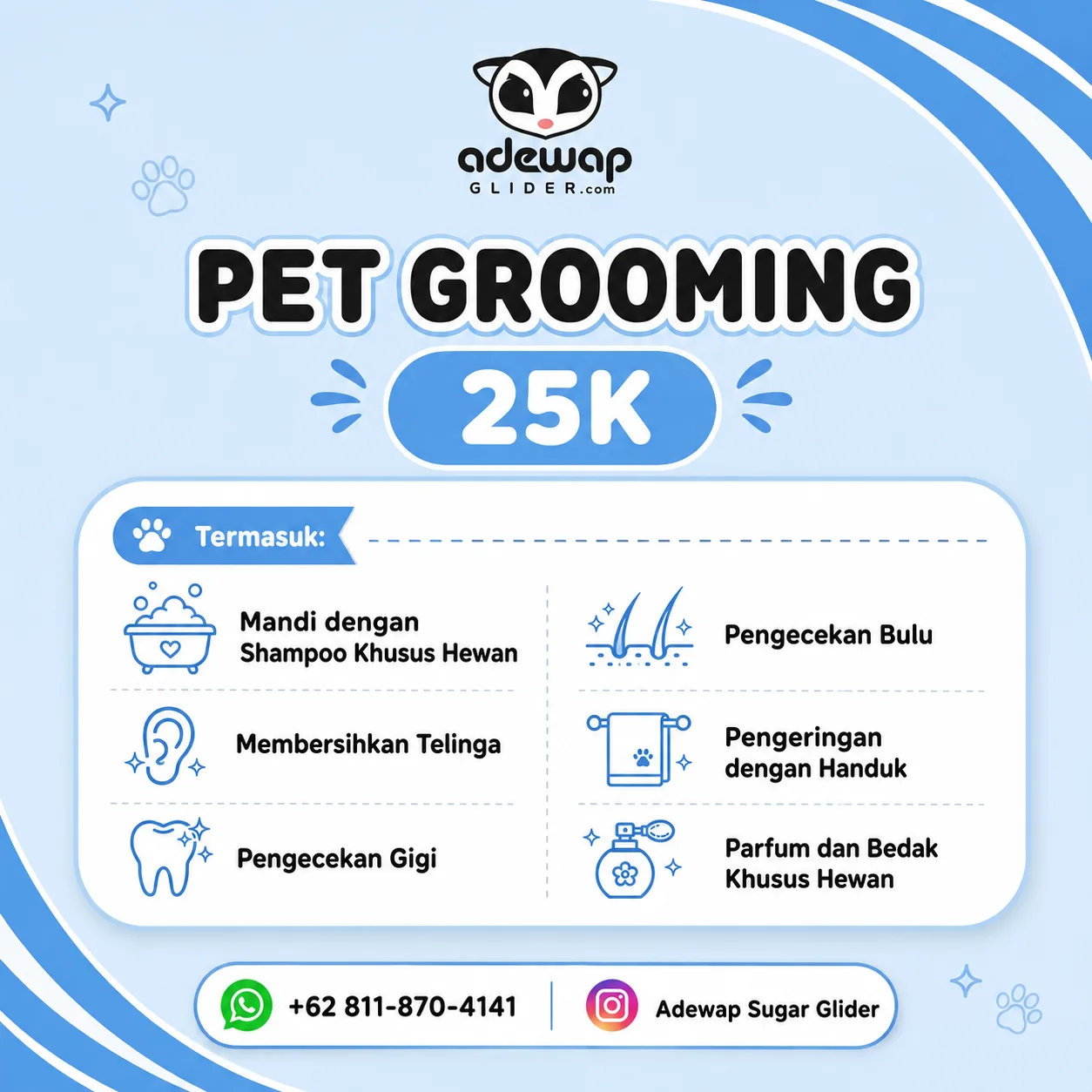 GROOMING ADEWAP SUGAR GLIDER