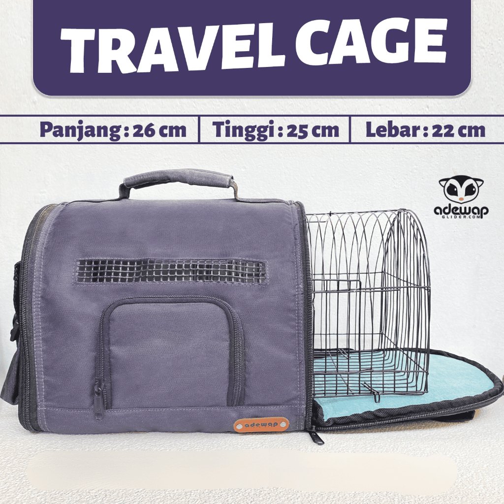 ADEWAP GLIDER Travel Bag Carrier Hewan Peliharaan Sugar Glider Untulan Curve Pet Hewan Ukuran Besar