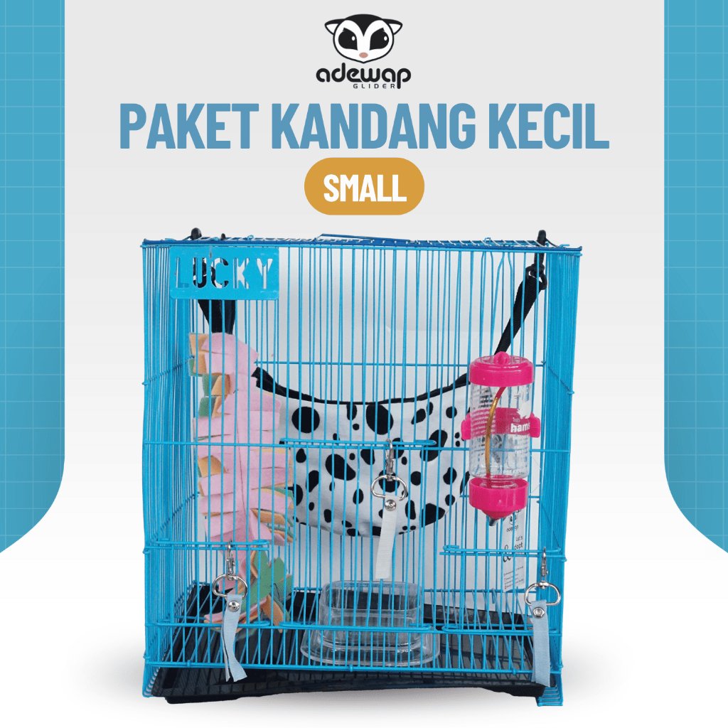 ADEWAP GLIDER Paket Hemat 7! Kandang Small Perlengkapan Pemeliharaan Sugar Glider