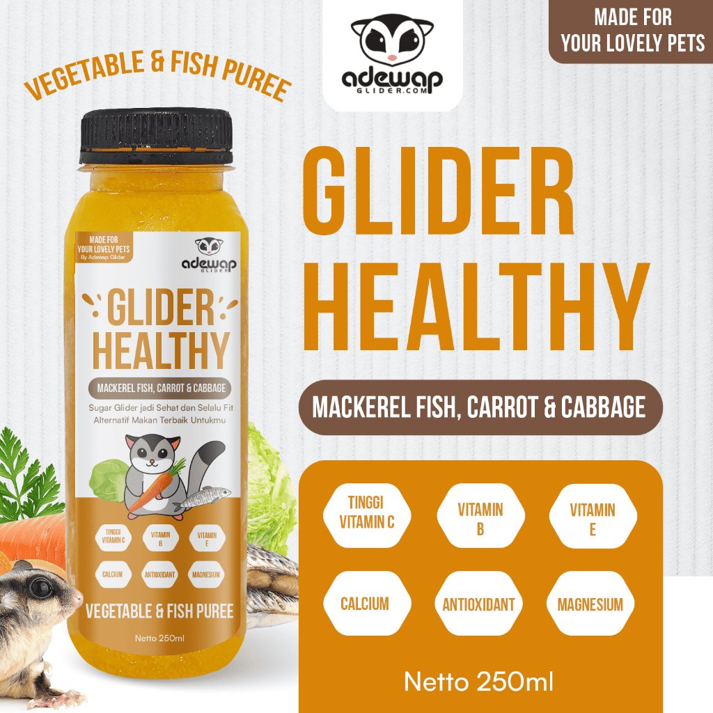 ADEWAP GLIDER Healthy Vegetable & Fish Puree : Mackerel Fish Carrot Cabbage - 250ml