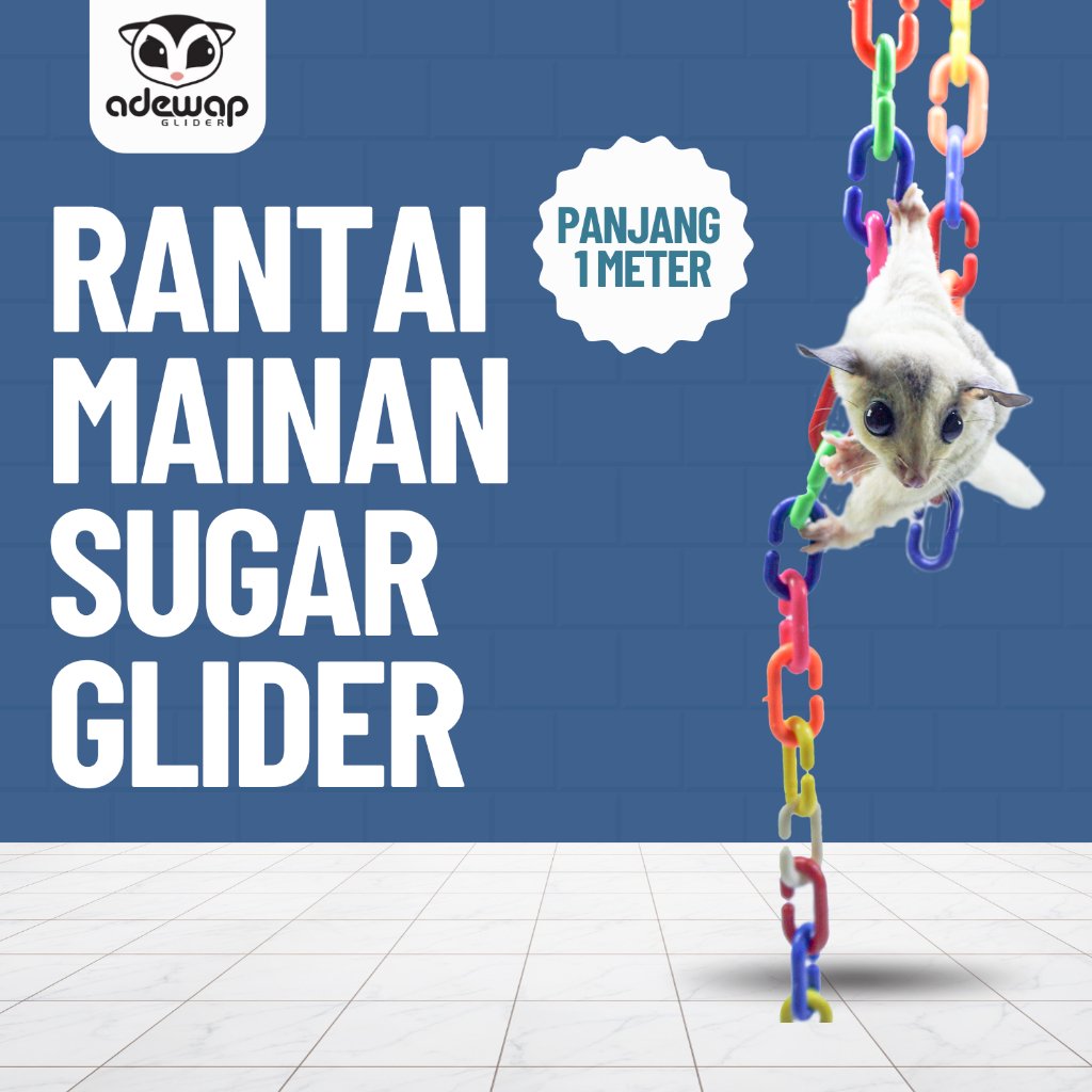 ADEWAP GLIDER Rantai Mainan Sugar Glider 1 Meter Rainbow