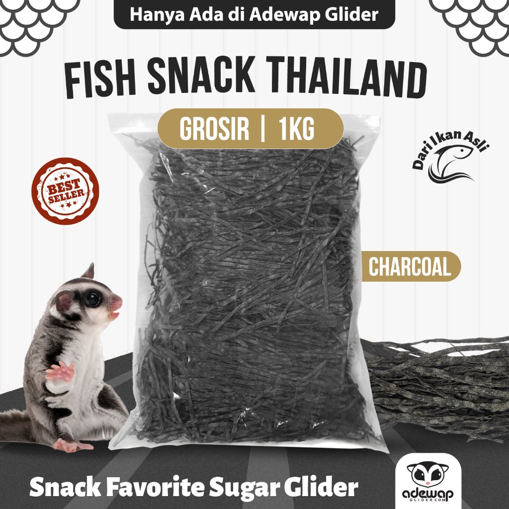 ADEWAP GLIDER Fish Snack Thailand Camilan Sugar Glider - 1KG