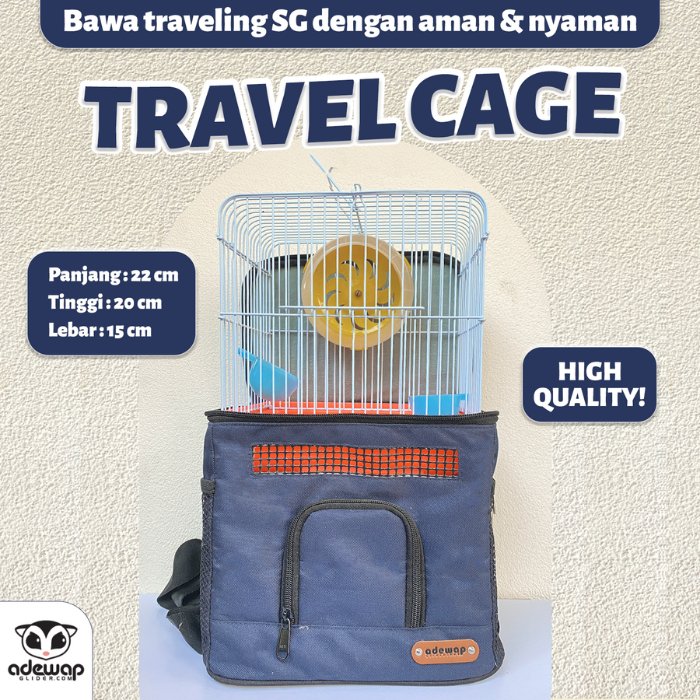 ADEWAP GLIDER Tas + Kandang Hamster Travel Cage Bag Sugar Glider