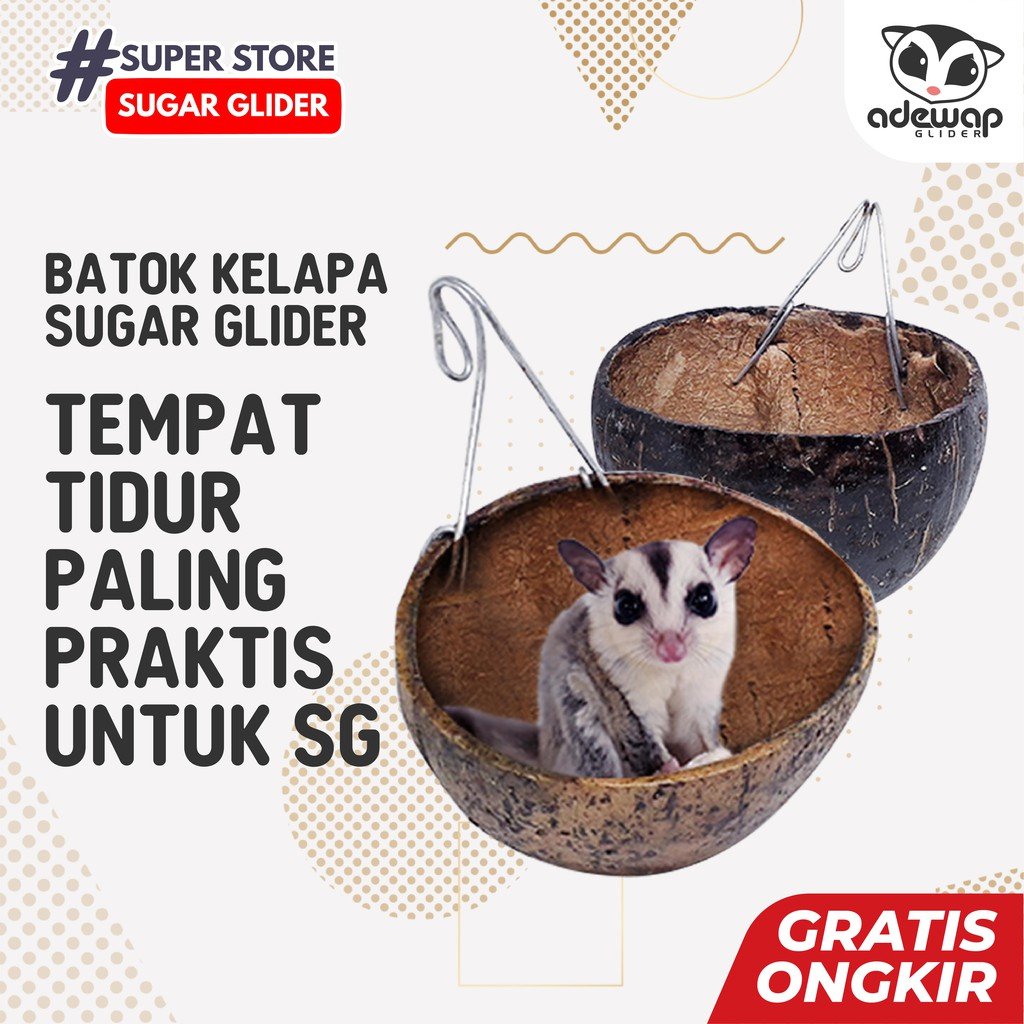 ADEWAP GLIDER Sleeping Pouch Tempat Tidur Batok Kelapa Sugar Glider